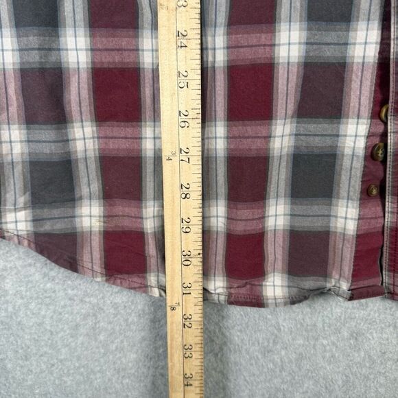 Carhartt Mens 2XL Relaxed Button Front Long Sleeve Shirt Red Plaid 100% Cotton - Picture 4 of 7